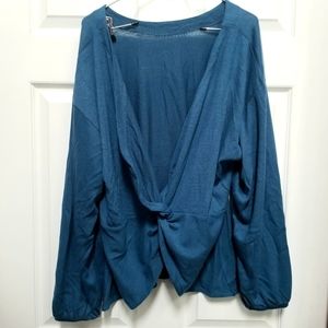 Eloquii blue wrap sweater - size large